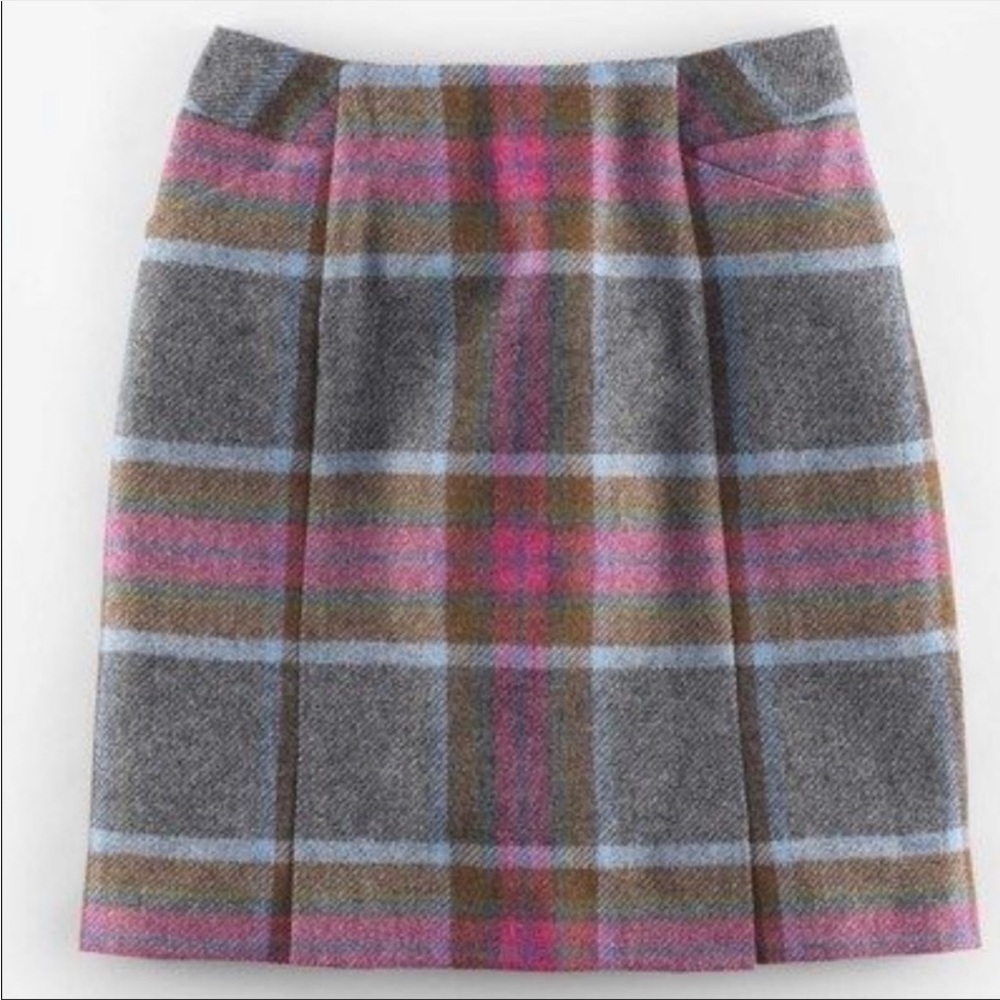 Boden plaid wool A-line skirt